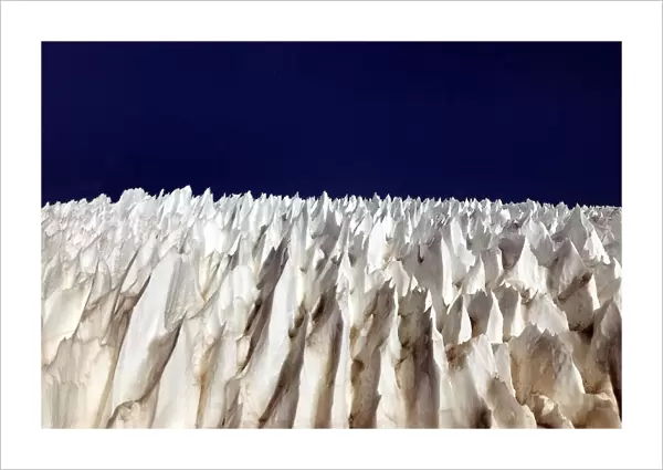 Ice formations are seen on the Andes mountains near Barrick Gold Corps Veladero gold