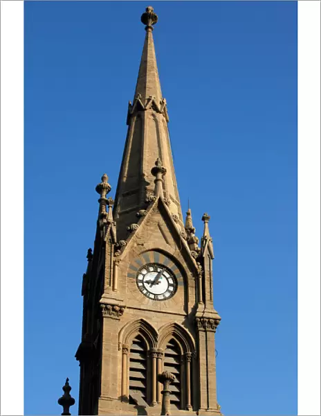 A general view of the stopped clock on the Merewether Tower, built in the British Raj era