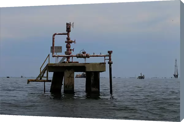 Oil facilities are seen on Lake Maracaibo in Lagunillas