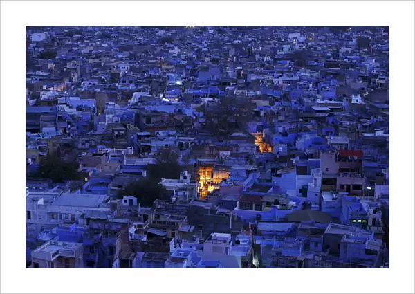 General view of the residential area is pictured during dusk at Jodhpur in Rajasthan