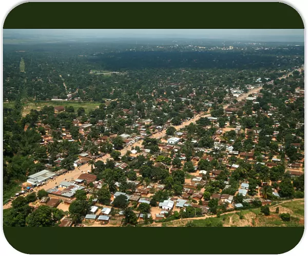 An aerial view shows the outskirts of Mbuji Mayi town in Kasai Oriental Province