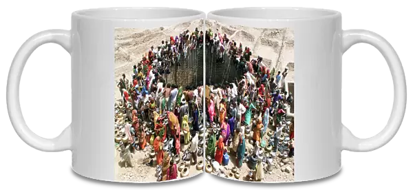 People Gather Around a Well