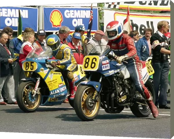 Dave Woolams (Suzuki) and Mick Hunt (Yamaha) 1988 Senior TT