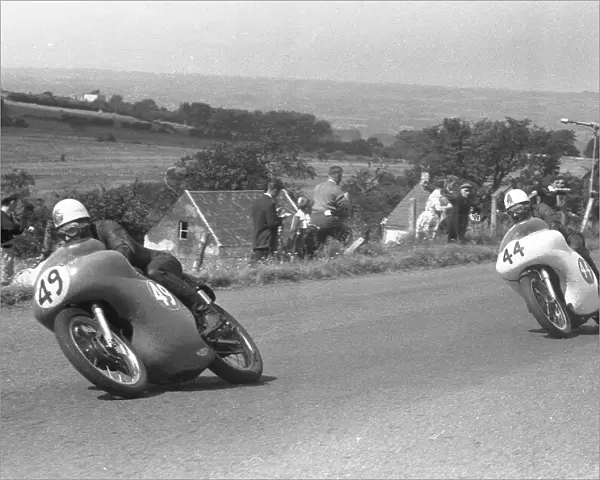 Alistair King (AJS) and Bob Brown (Norton) 1959 Junior Ulster Grand Prix
