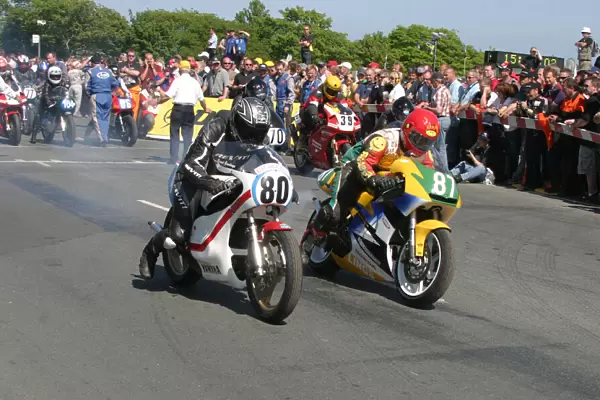 Grant Goodings (Yamaha) and David O Leary (Honda) 2007 TT Parade Lap