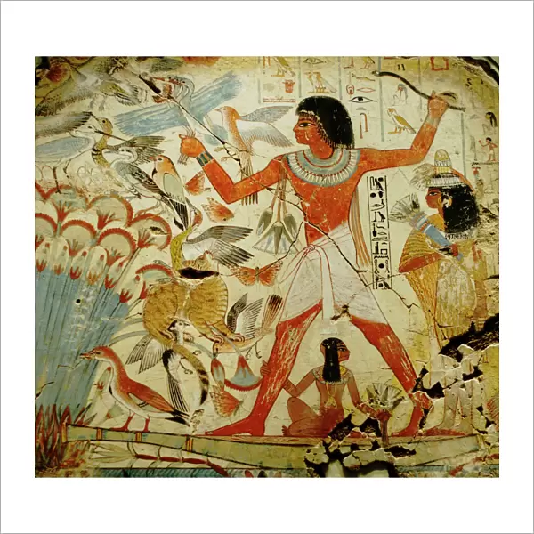 Mural from the wall of the tomb-chapel of Nebamun near Thebes Egypt dates to around 1350 - 1400 BC