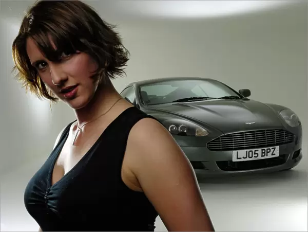 Female Model with 2005 Aston Martin DB9
