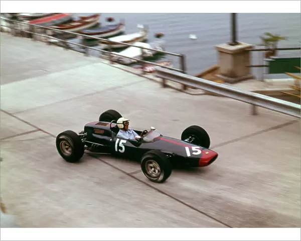 1965 Monaco GP. Richard Attwood Lotus 25 BRM V8