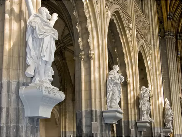 Liege, Belgium, statuary, vaulted ceiling, church, architecture