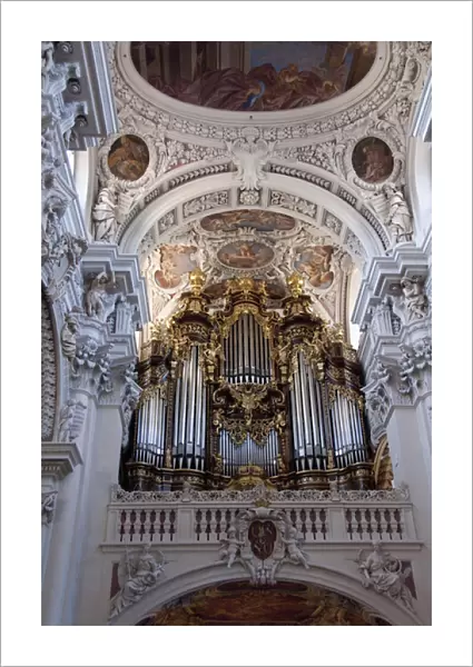 Germany, Passau. St. Stevens Cathedral, baroque interior. Worlds largest