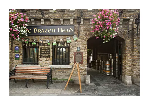 Europe, Ireland, Dublin. Exterior of Brazen Head pub, established in 1198 AD. Credit as