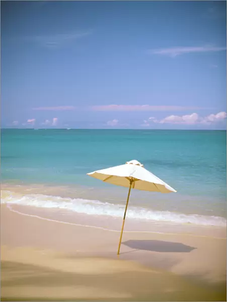 USA, Hawaii. Umbrella on beach