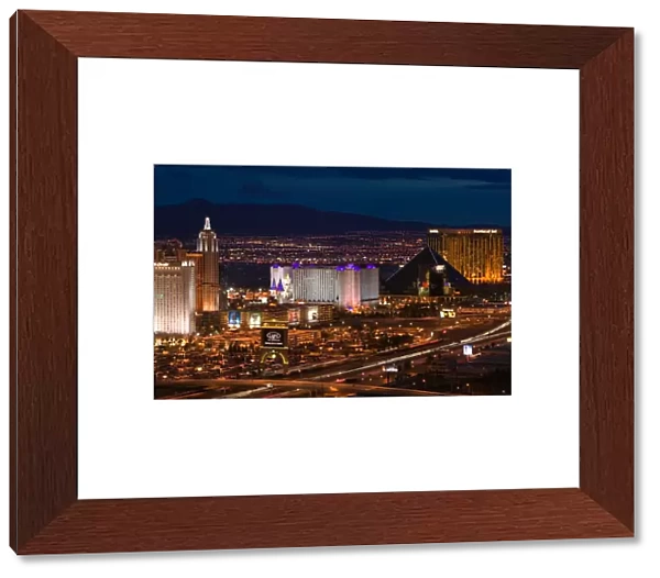 USA-Nevada-Las Vegas: Evening View of The Strip (Las Vegas Boulevard) Looking SE