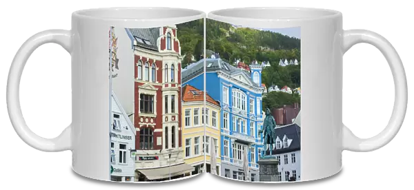Bergen Norway Bryggen old town old buildings and colorful architecture area for tourists