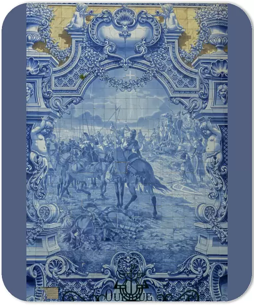 Europe, Portugal, Lisbon, azulejo, painted blue tile