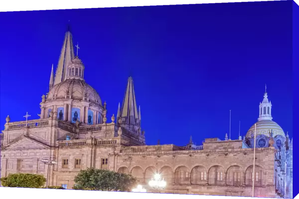 Mexio; Jalisco; Guadalajara, Guadalajara Cathedral at Twilight