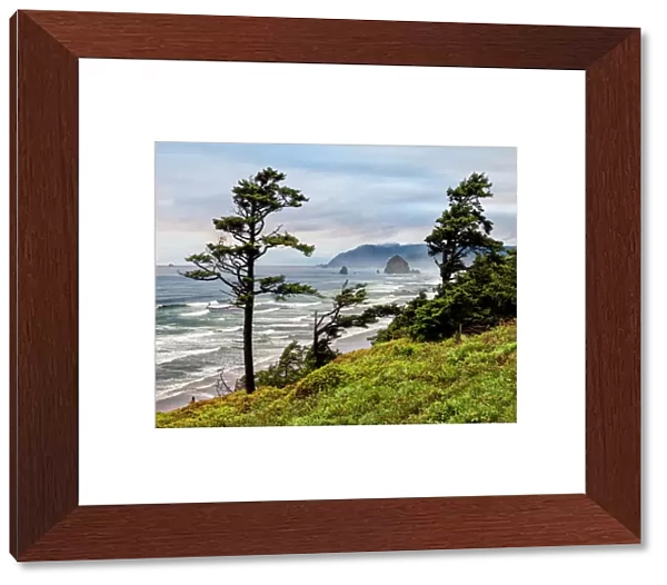 USA, Oregon, Cannon Beach, View of Haystack Rock