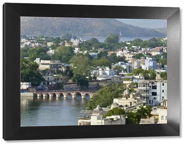 Cityscape of lake and architecture, Udaipur, Rajasthan, India
