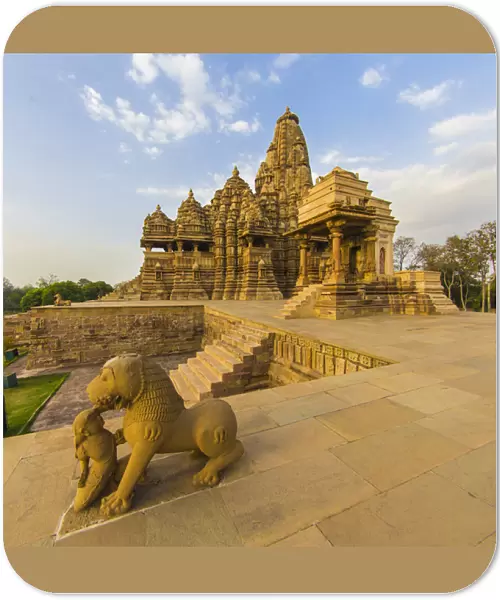 Asia. India. Hindu temples at Khajuraho, a UNESCO World Heritage site, are famous