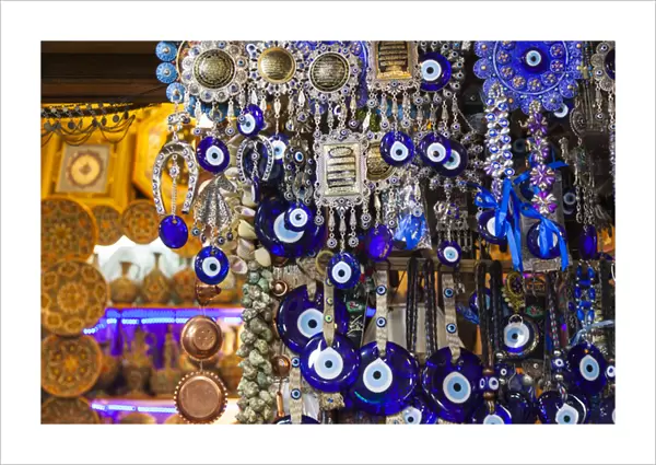Iran, Central Iran, Shiraz, Bazar-e Vakil market, traditional evil eye souvenirs