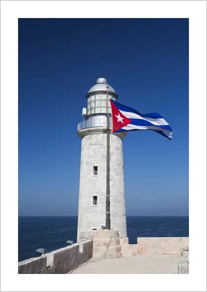 Cuba, Havana, Castillo de los Tres Santos Reys del Morro fortress, lighthouse