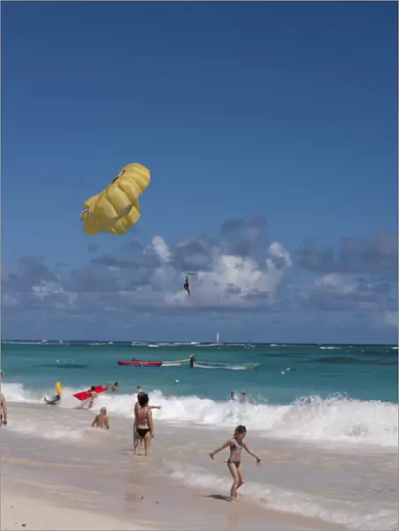 Dominican Republic, Punta Cana, Higuey, Bavaro, Bavaro Beach, parasailing