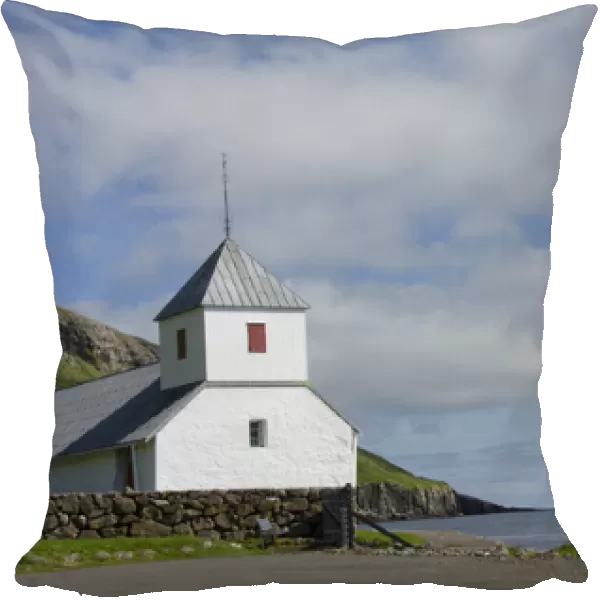 Kingdom of Denmark, Faroe Islands. Historic medieval church of Kirkjubour, dedicated