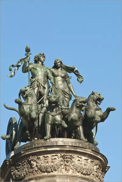 Panther Quadriga sculpture atop the Semperoper (opera house), Dresden, Germany