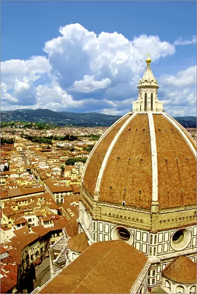 High angle view of a cathedral, Duomo Santa Maria Del Fiore, Florence, Tuscany, Italy