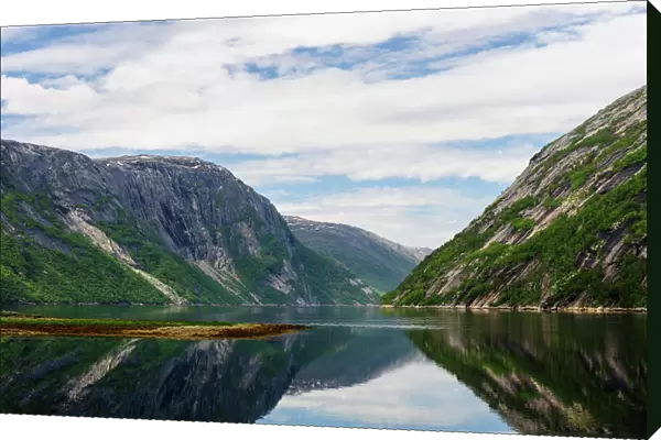 Norway, Nordland. Scenic view of the fjord from Hellmobotn