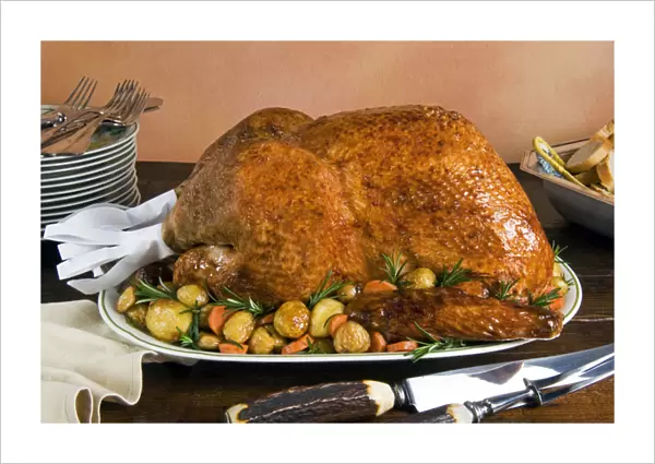 Roast Turkey with potatoes and chestnuts