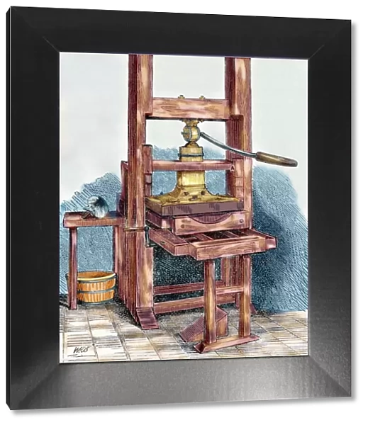 Printing press used by Benjamin Franklin (1706-1790), U. S. statesman and scientist