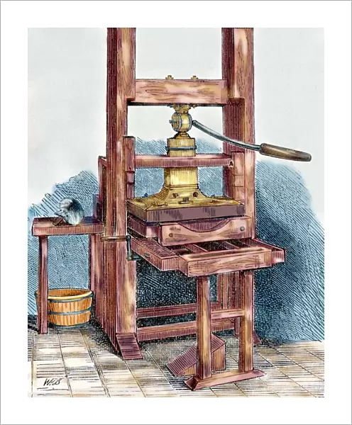 Printing press used by Benjamin Franklin (1706-1790), U. S. statesman and scientist