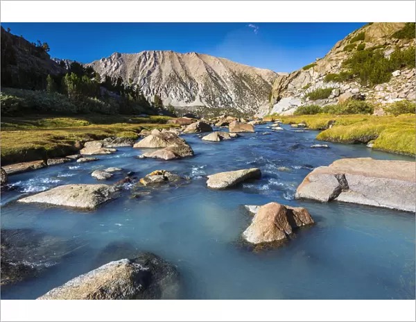 Stream in Sam Mack Meadow, John Muir Wilderness, Sierra Nevada Mountains, California USA