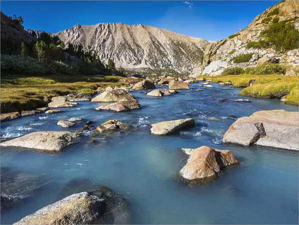 Stream in Sam Mack Meadow, John Muir Wilderness, Sierra Nevada Mountains, California USA