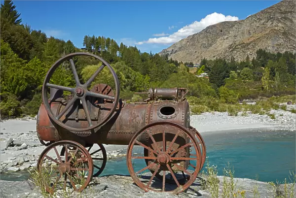 Historic relic from the gold rush, Shotover River, Queenstown, Otago, South Island