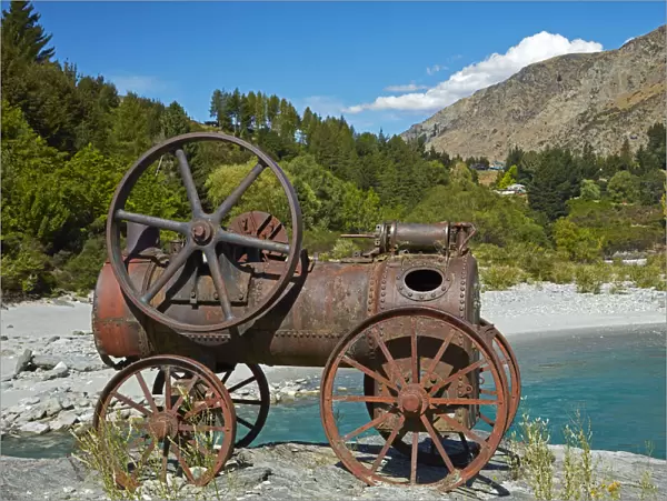 Historic relic from the gold rush, Shotover River, Queenstown, Otago, South Island