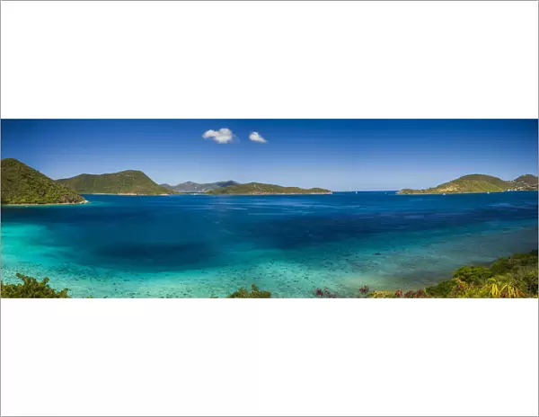 U. S. Virgin Islands, St. John. Leinster Bay, elevated bay view