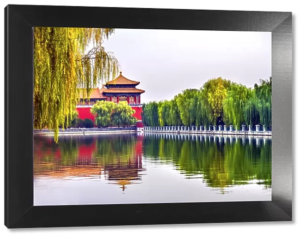 Meridian Gate reflection, Forbidden City, Beijing, China