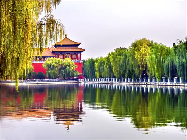 Meridian Gate reflection, Forbidden City, Beijing, China