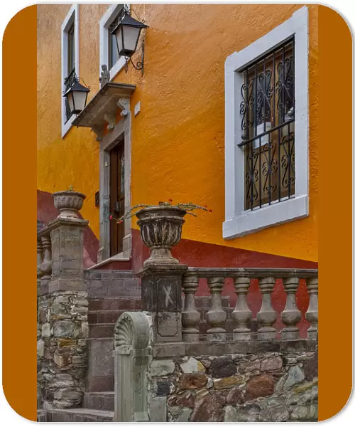 Guanajuato in Central Mexico. Old colonial architecture and stairways