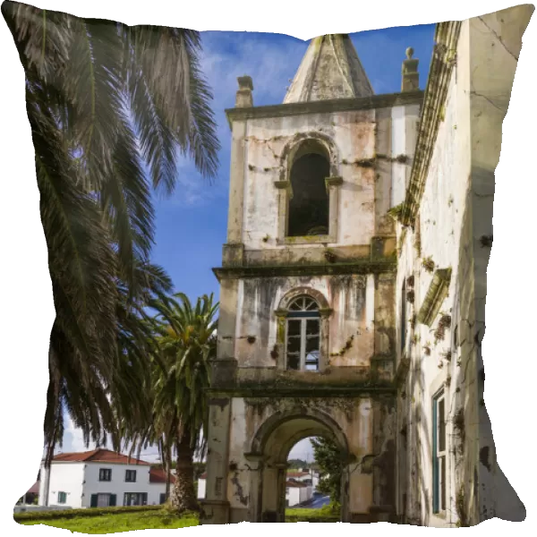 Portugal, Azores, Faial Island, Pedro Miguel. Ruins of earthquake damaged church