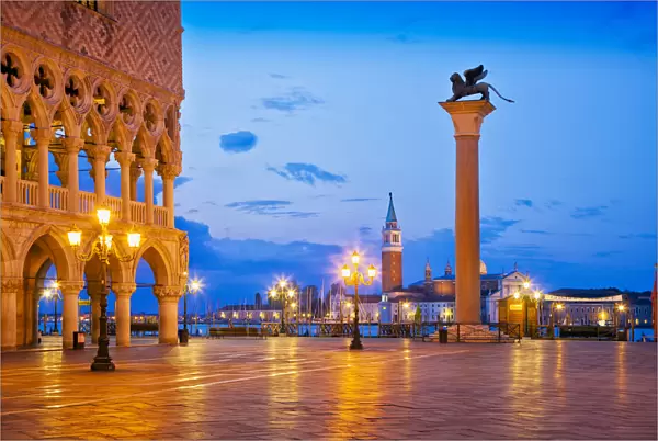 Europe, Italy, Venice. Sunset on St. Marks Square