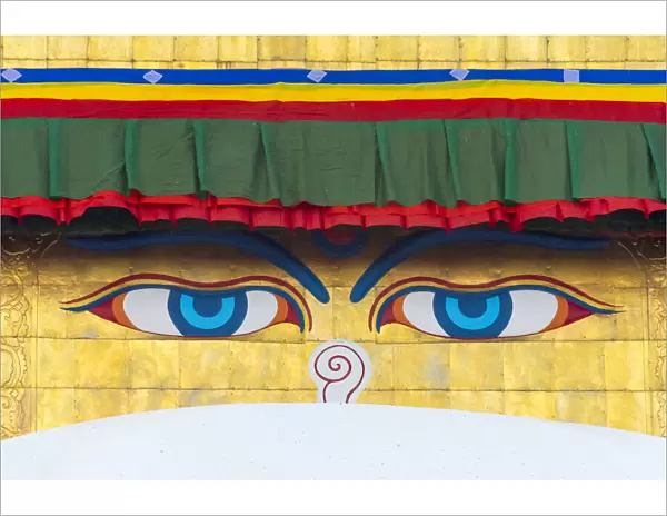 The Eyes of Boudhanath (Boudha Stupa), UNESCO World Heritage site, Kathmandu, Nepal