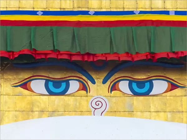 The Eyes of Boudhanath (Boudha Stupa), UNESCO World Heritage site, Kathmandu, Nepal