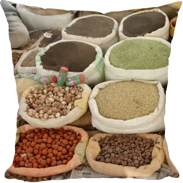 Assorted spices sold at an open market at the village fair, known as Haat
