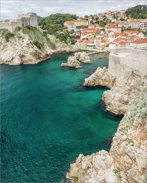 Croatia, Dubrovnik. Lovrijenac or St. Lawrence Fortress guarding the sheltered cove and northern seaward approach to Dubrovnik old town on the Dalmatian Coast