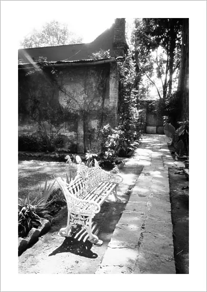 MEXICO, D. F. Mexico City, COYOACAN: Bench at the Museo Leon Trotsky