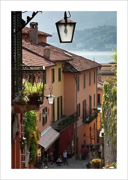 Italy, Como Province, Bellagio. Salita Serbelloni stairs area
