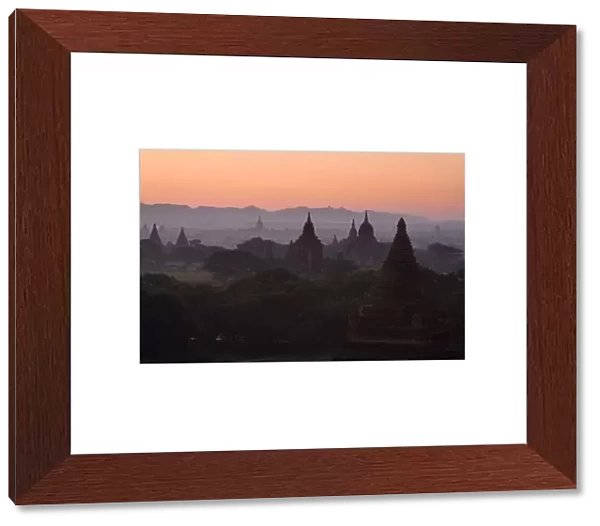Asia, Myanmar, Bagan, Temples at Sunrise in Bagan area